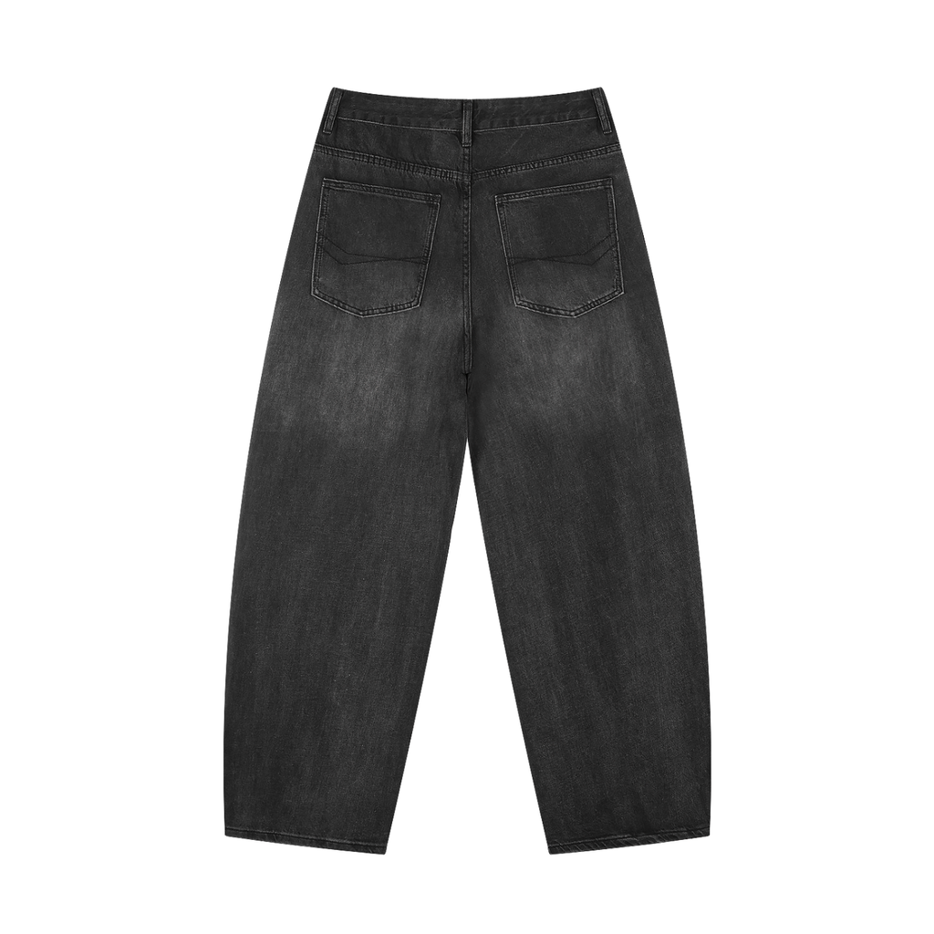 SLOW DAWG Men's Sunfade Vintage Wash Barrel Leg Jeans