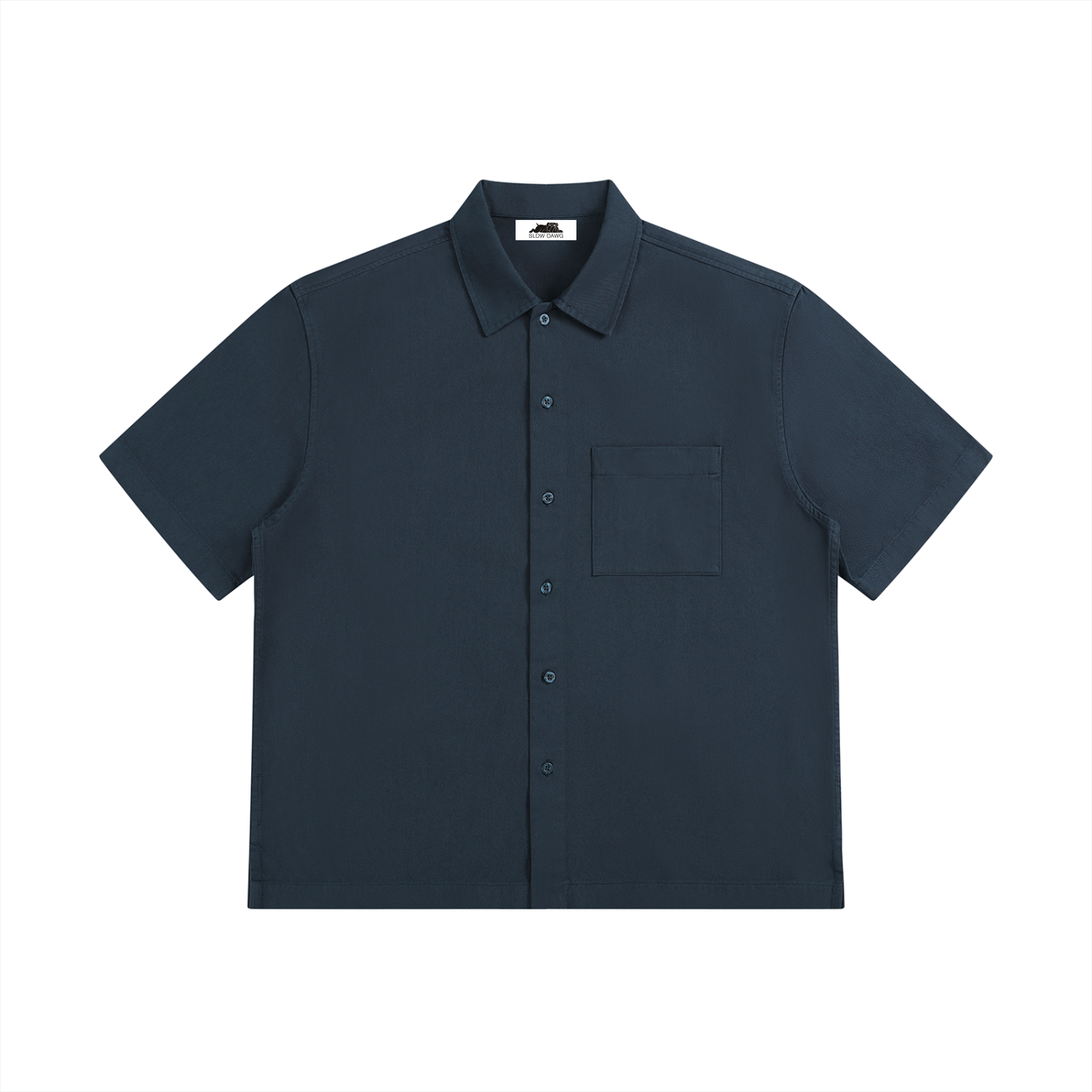 SLOW DAWG Unisex Boxy Patch Pocket Short Sleeve Shirt