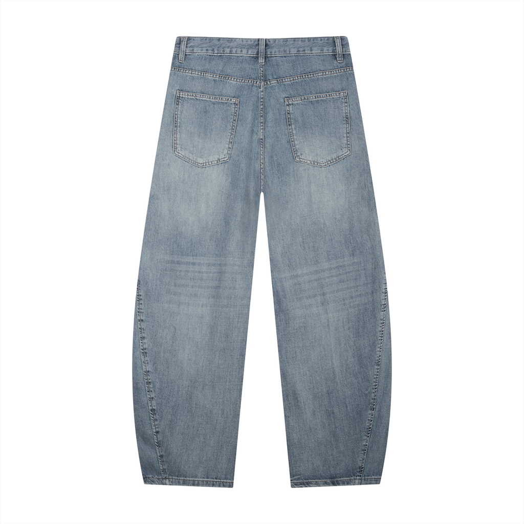 SLOW DAWG Men's Vintage Wash Barrel Leg Jeans