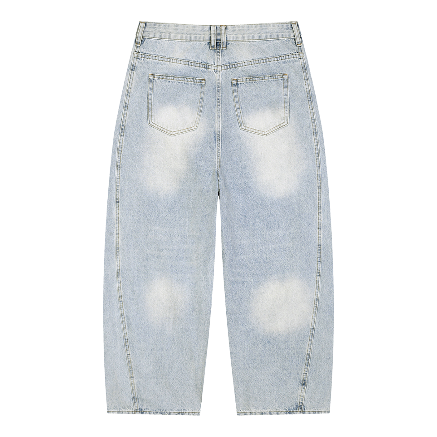 SLOW DAWG Men's Vintage Wash Sunfade Barrel Leg Jeans