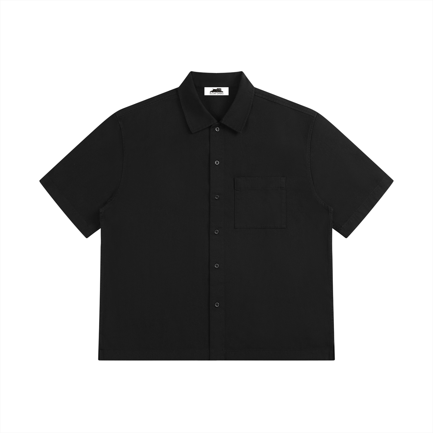 SLOW DAWG Unisex Boxy Patch Pocket Short Sleeve Shirt