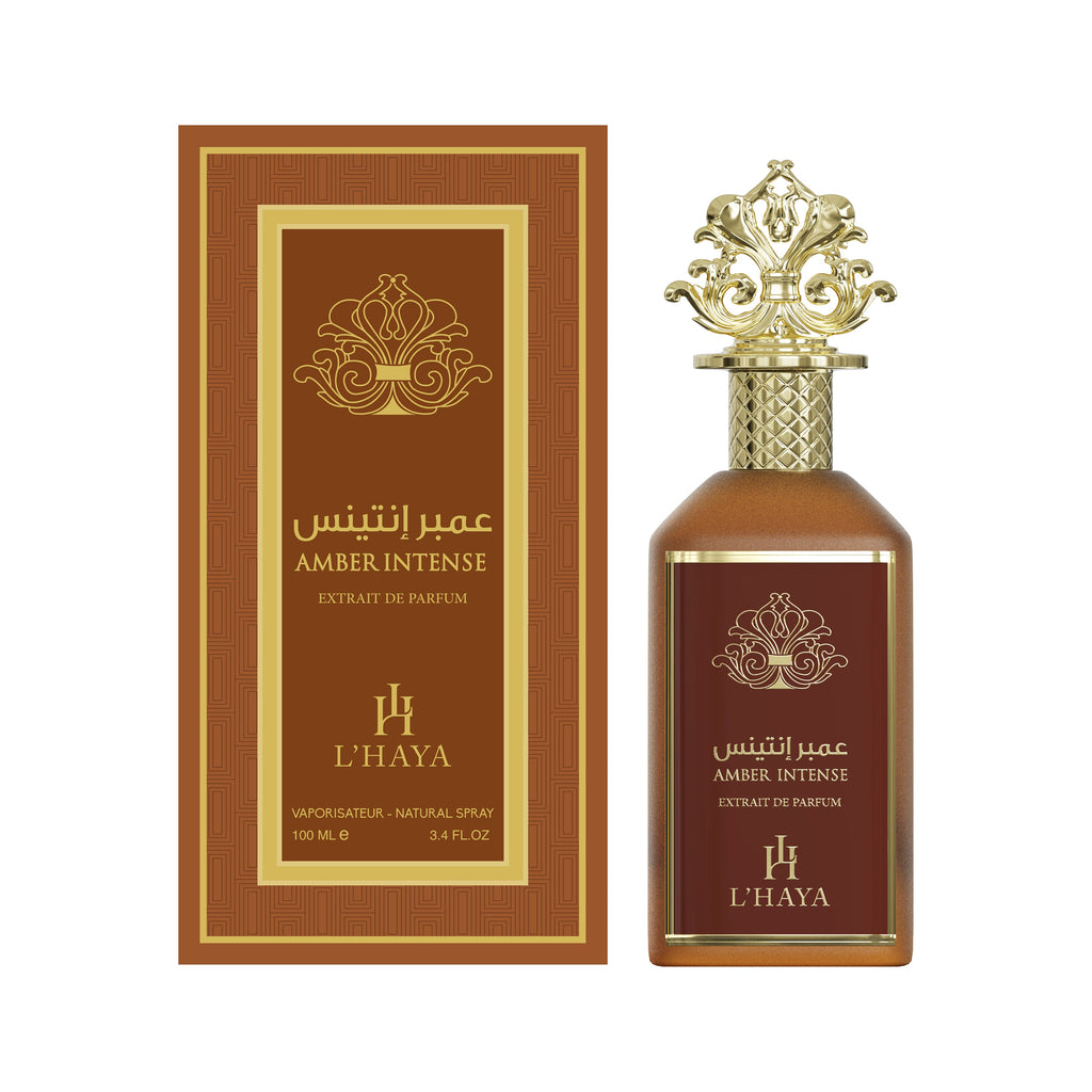 L'Haya Amber Intense bottle and box