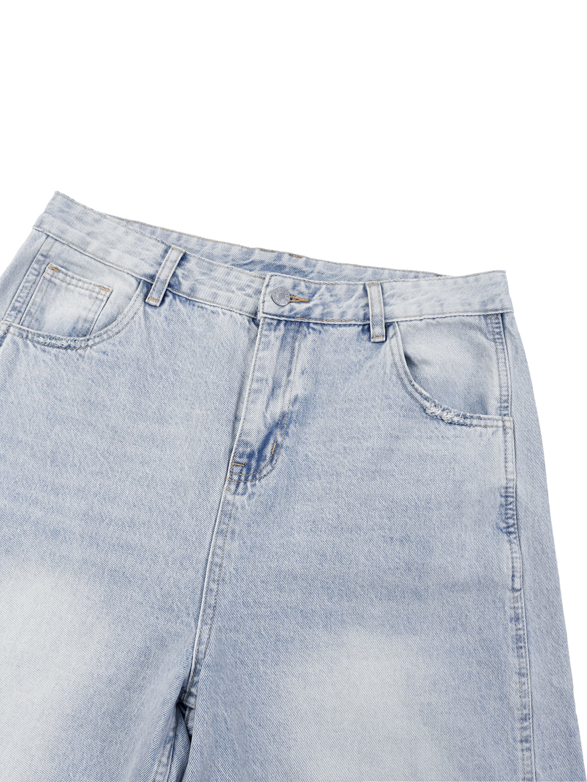 SLOW DAWG Men's Vintage Wash Sunfade Barrel Leg Jeans
