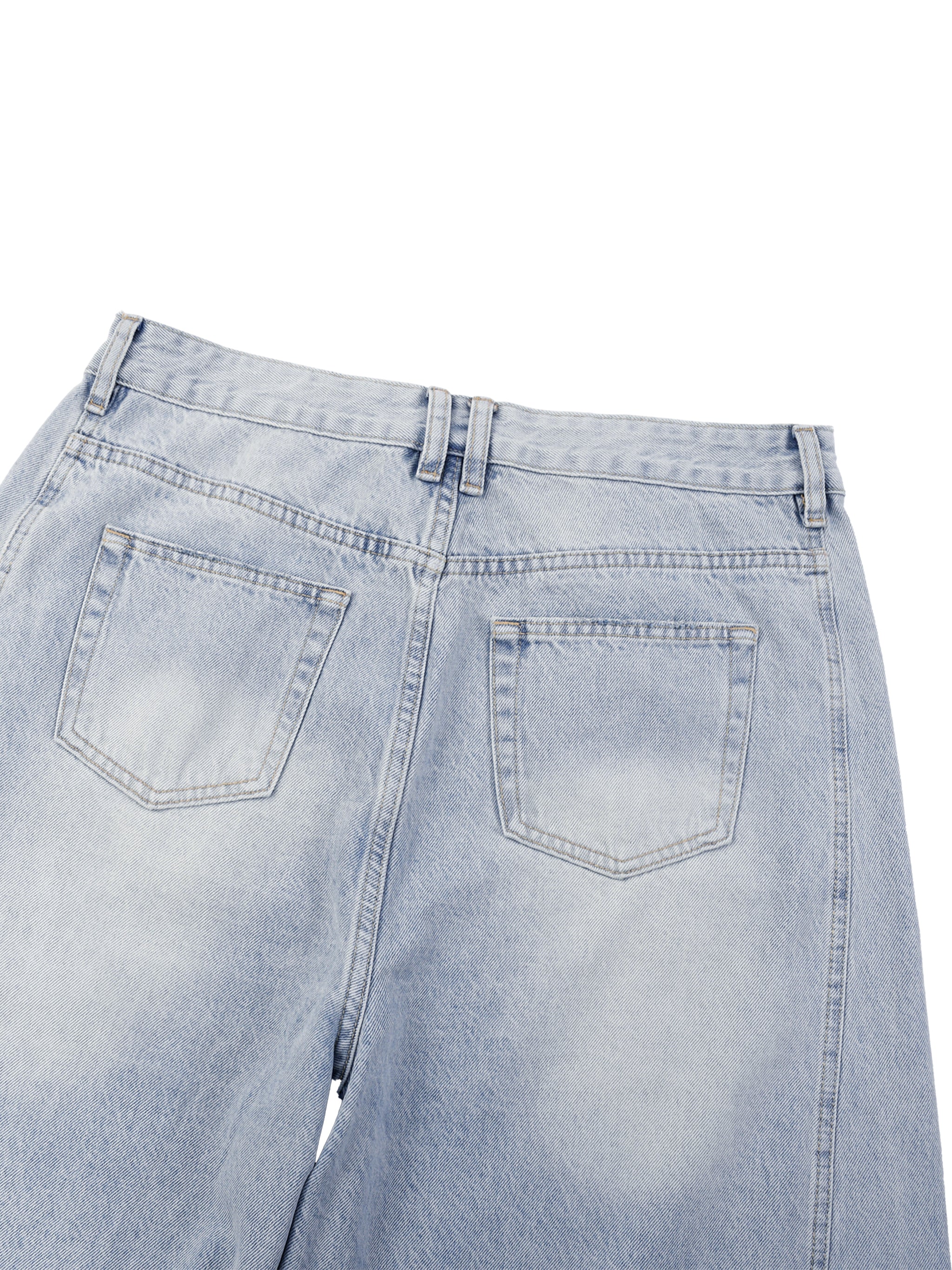 SLOW DAWG Men's Vintage Wash Sunfade Barrel Leg Jeans