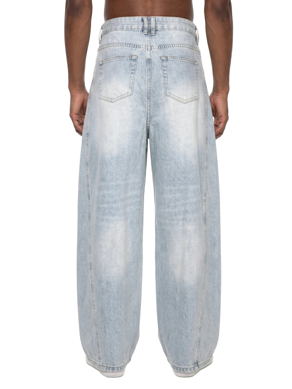 SLOW DAWG Men's Vintage Wash Sunfade Barrel Leg Jeans