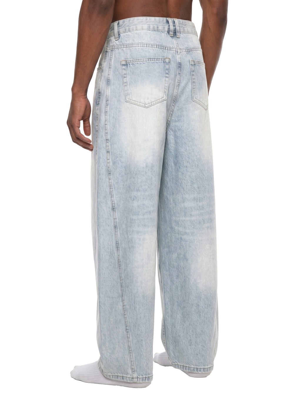 SLOW DAWG Men's Vintage Wash Sunfade Barrel Leg Jeans