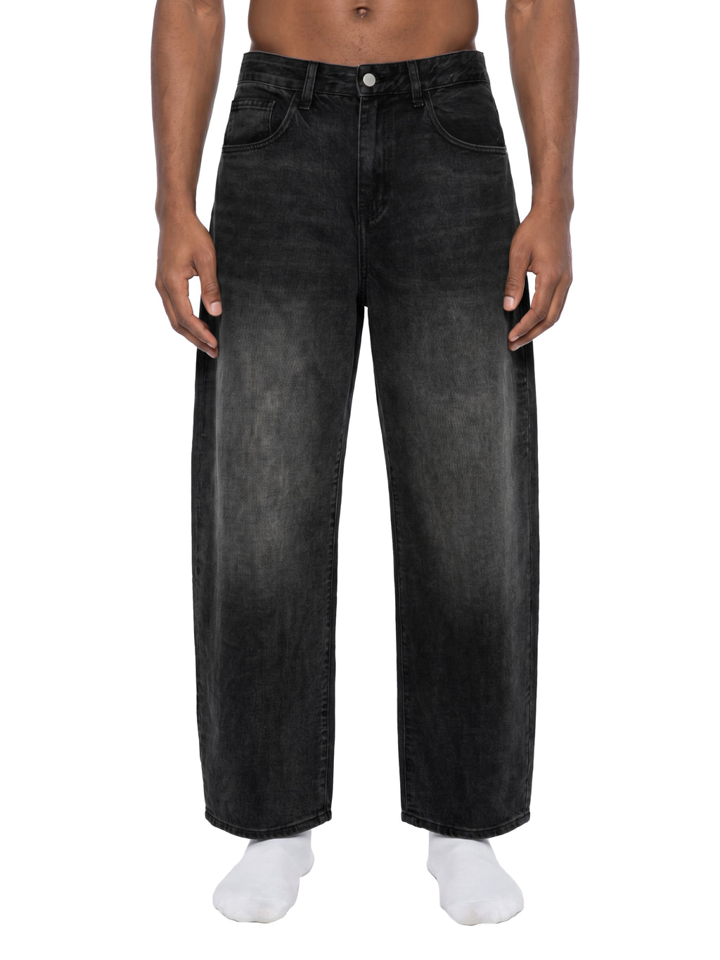 SLOW DAWG Men's Sunfade Vintage Wash Barrel Leg Jeans