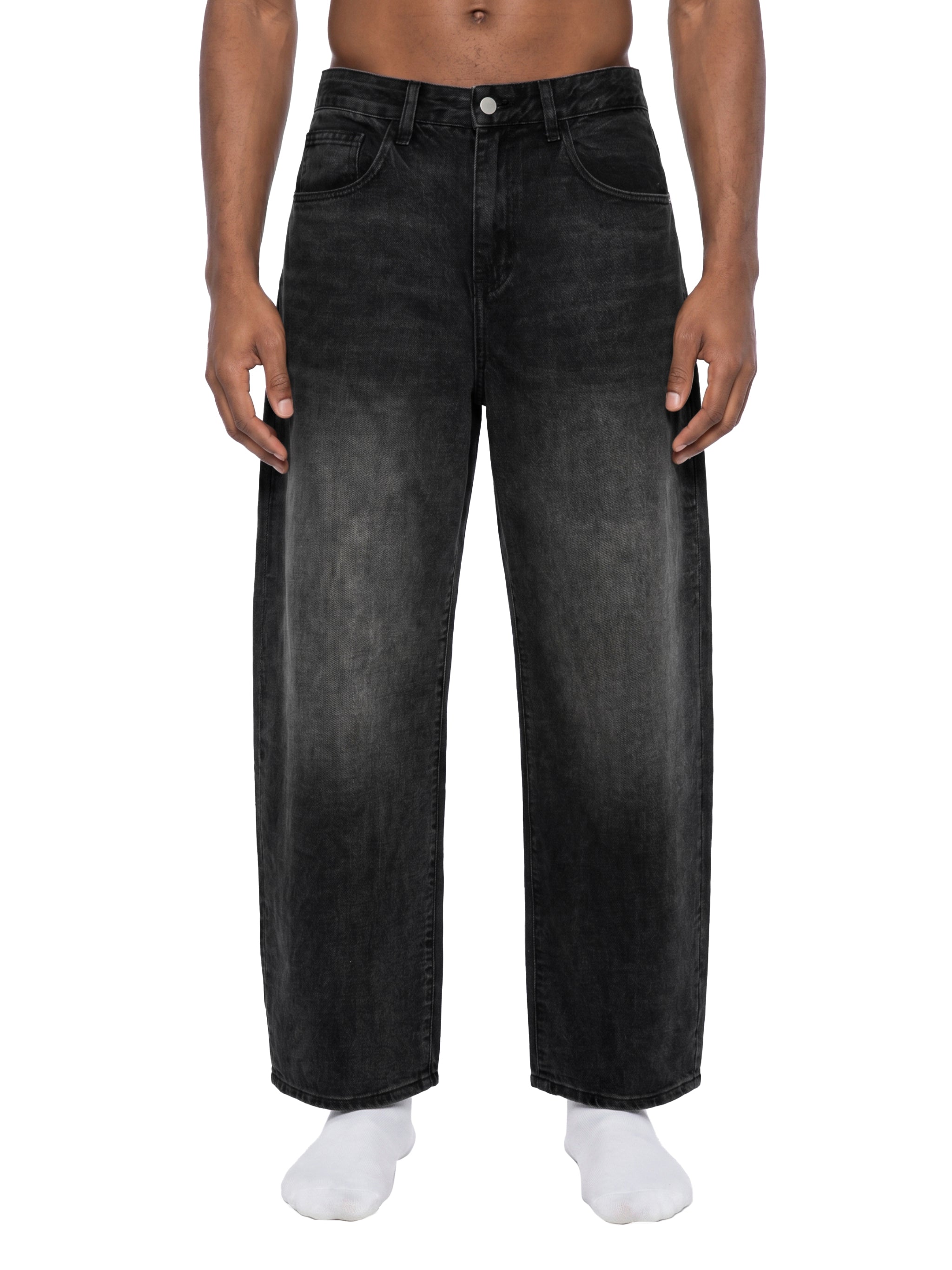SLOW DAWG Men's Sunfade Vintage Wash Barrel Leg Jeans