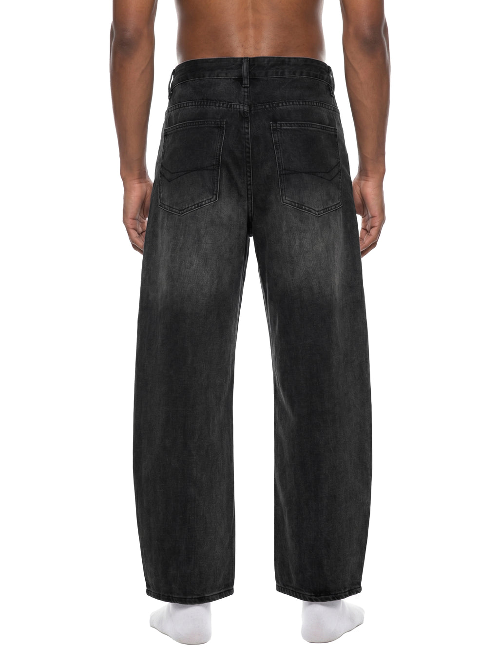 SLOW DAWG Men's Sunfade Vintage Wash Barrel Leg Jeans