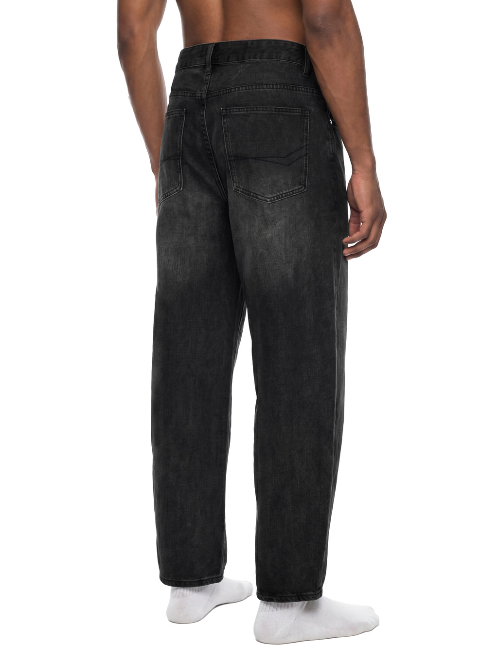 SLOW DAWG Men's Sunfade Vintage Wash Barrel Leg Jeans
