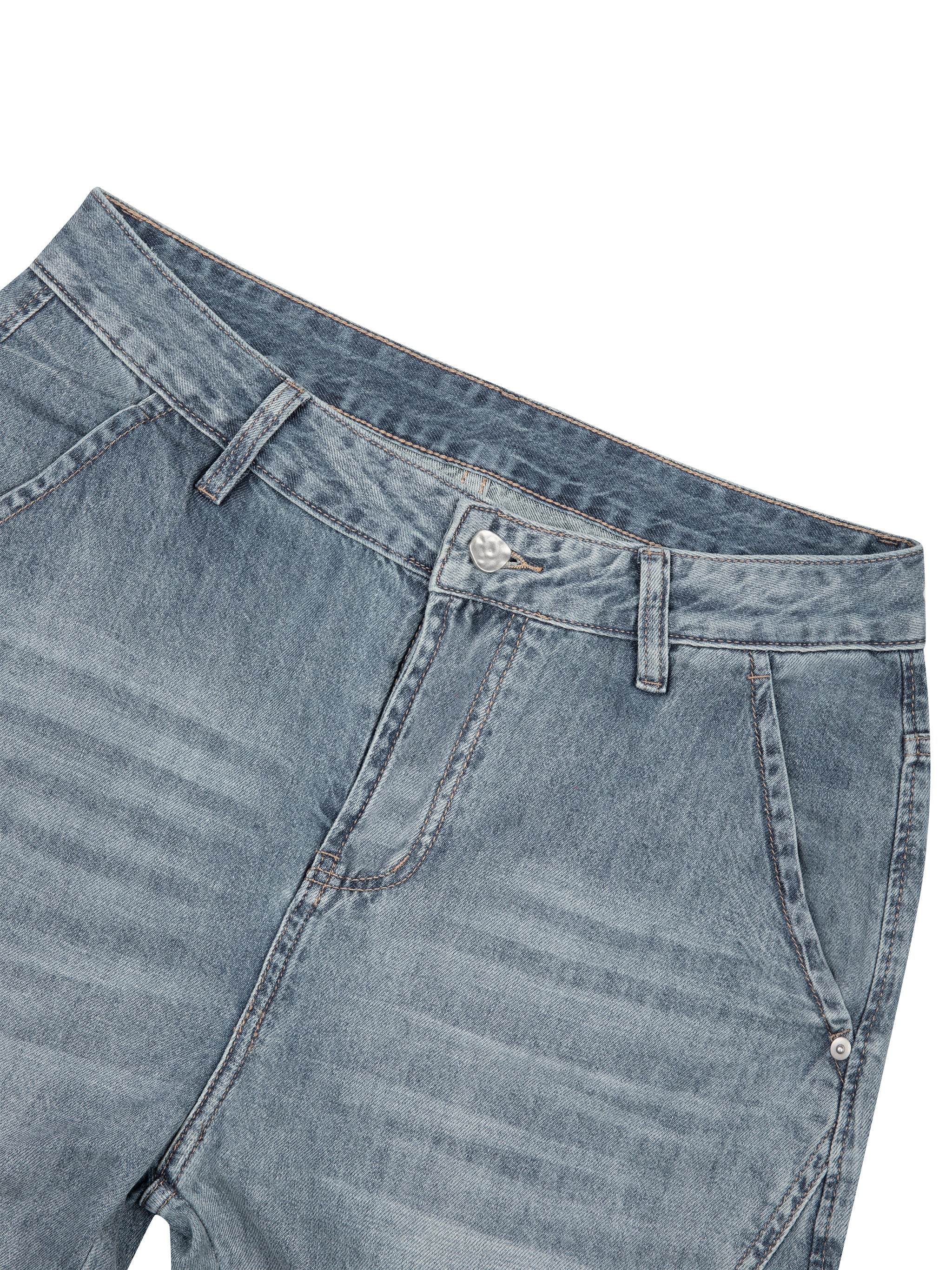 SLOW DAWG Men's Vintage Wash Barrel Leg Jeans