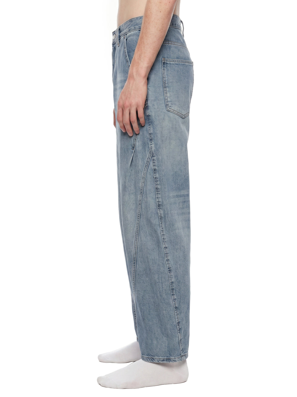 SLOW DAWG Men's Vintage Wash Barrel Leg Jeans