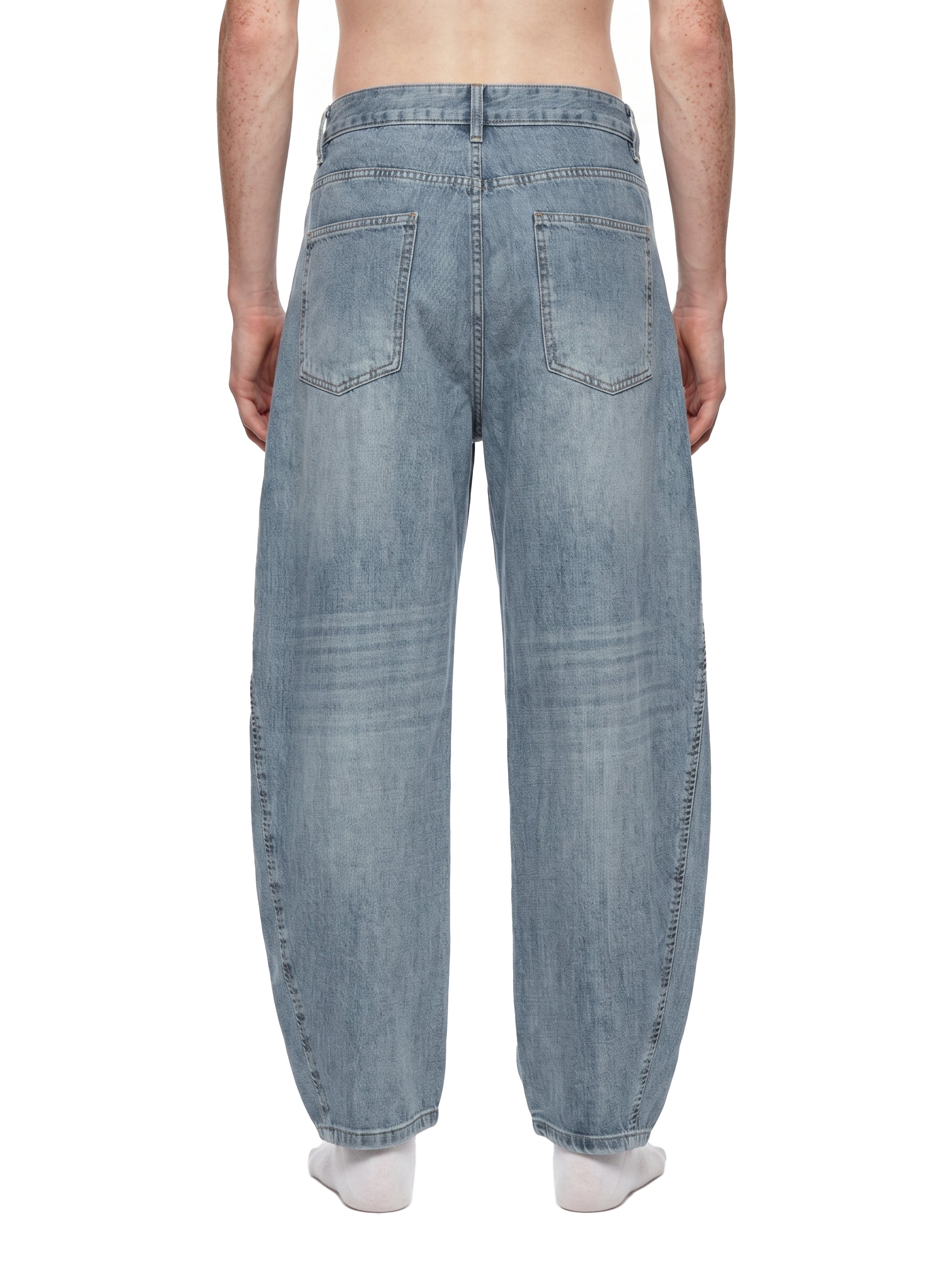 SLOW DAWG Men's Vintage Wash Barrel Leg Jeans