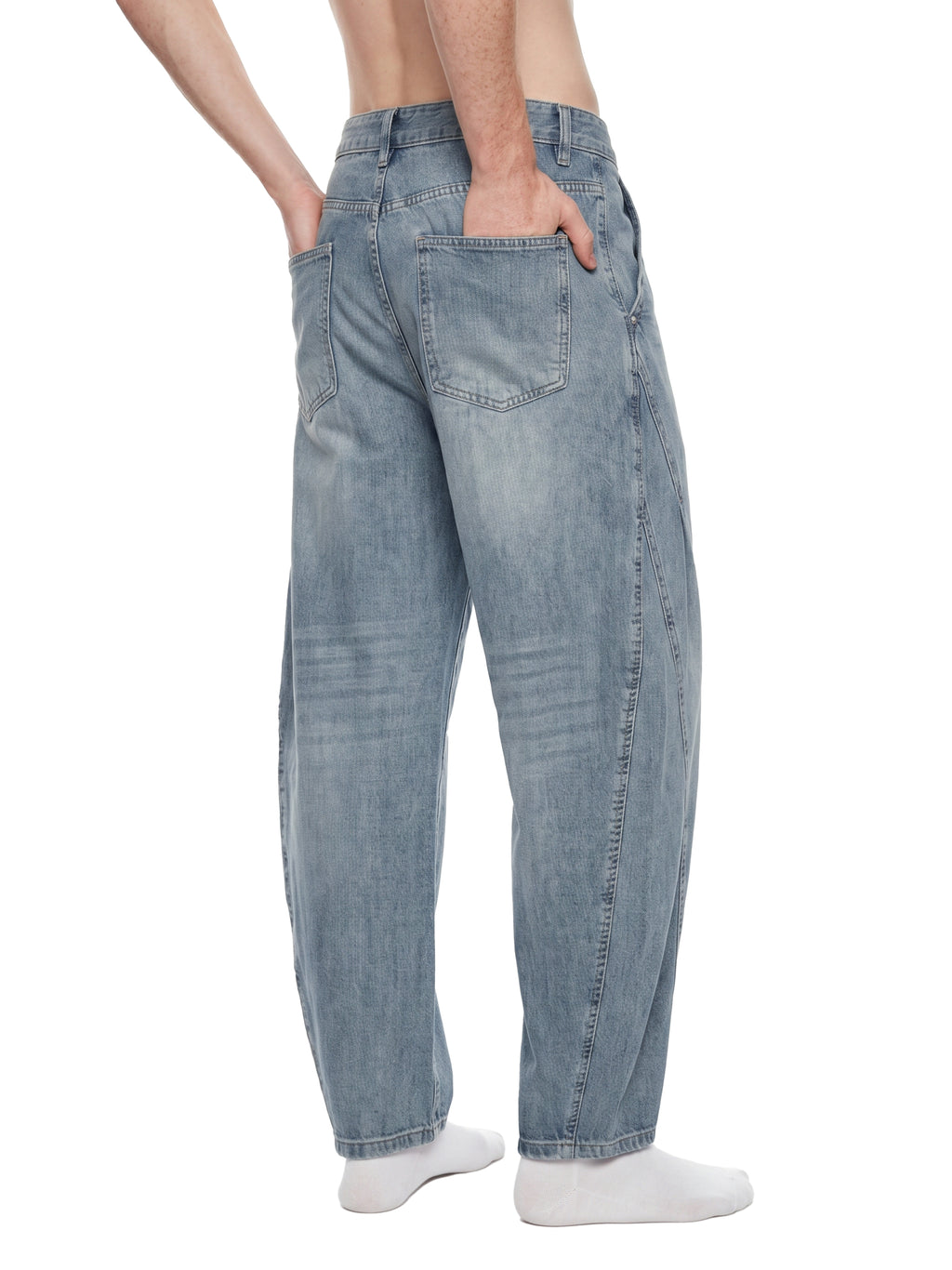 SLOW DAWG Men's Vintage Wash Barrel Leg Jeans