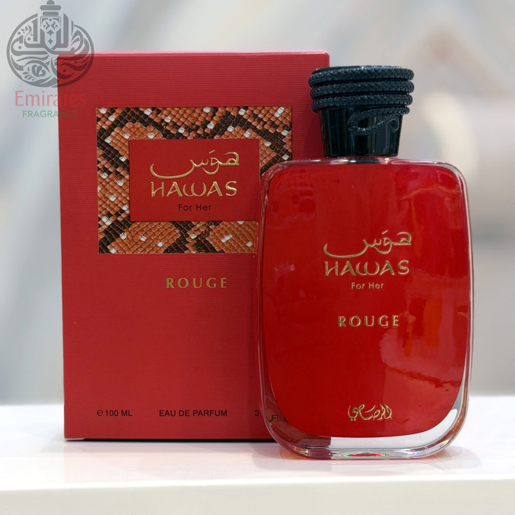 Rasasi Hawas Rouge For Her 100ml packaging