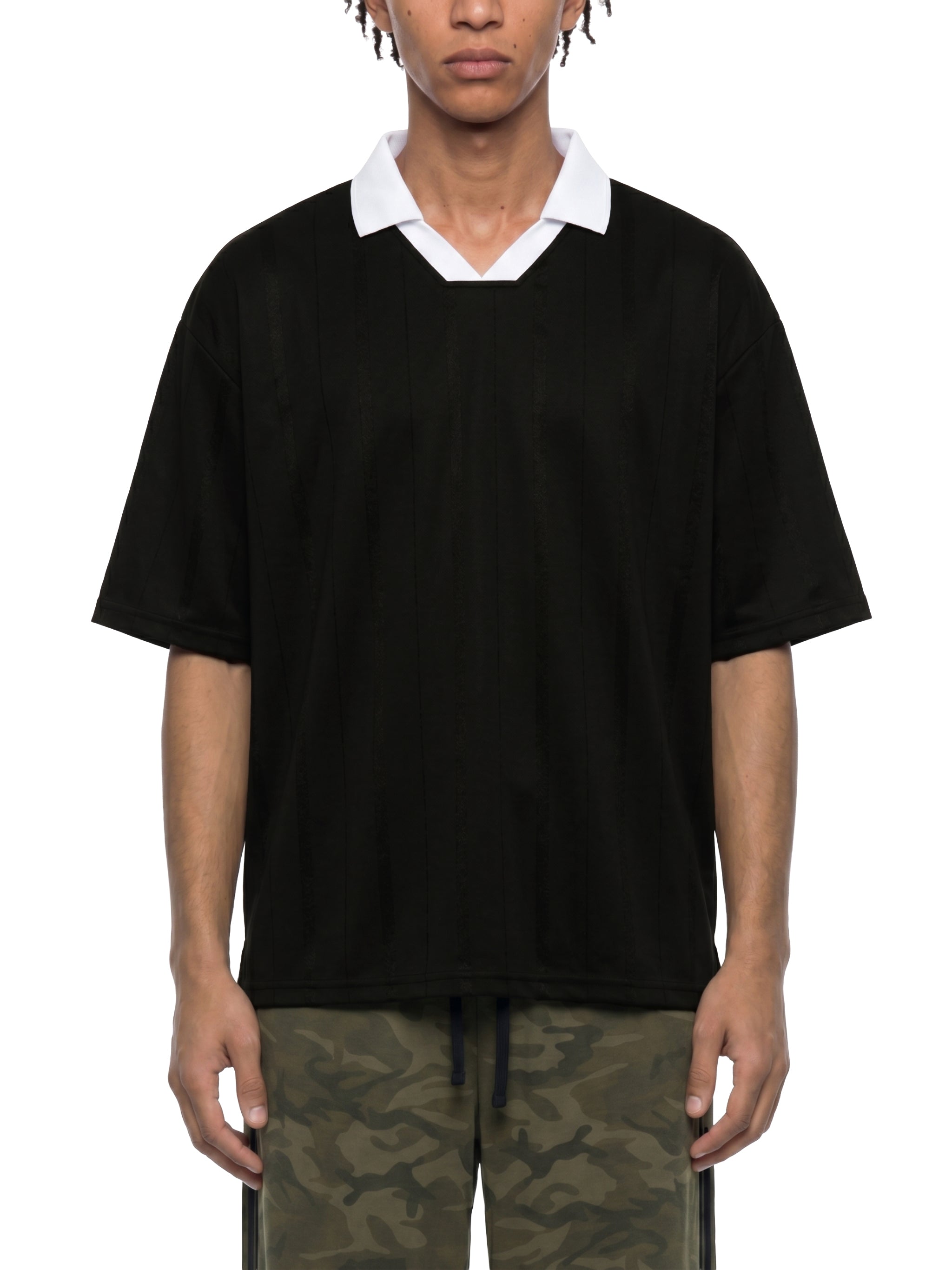 SLOW DAWG Unisex Striped Boxy Soccer Jersey
