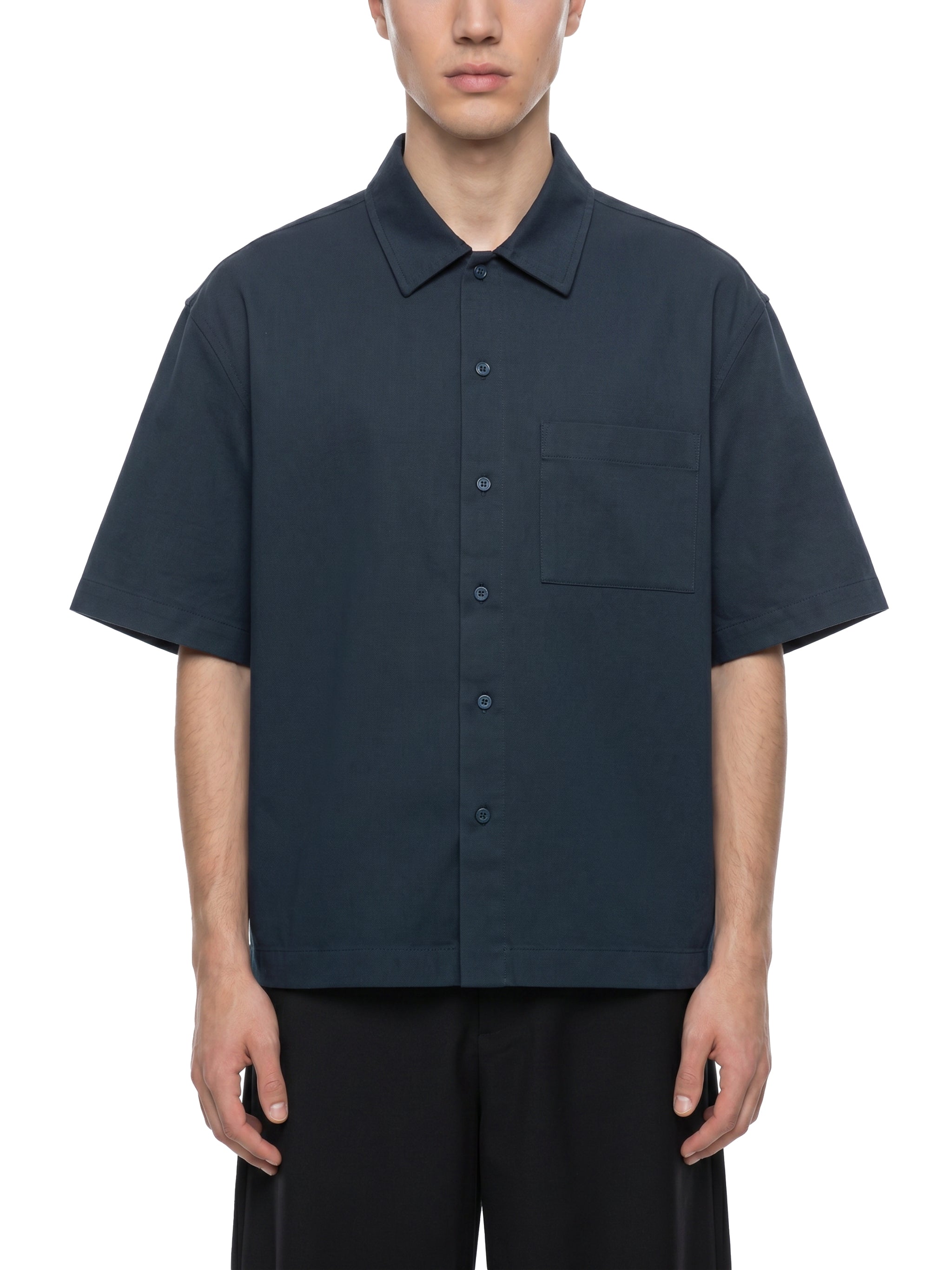 SLOW DAWG Unisex Boxy Patch Pocket Short Sleeve Shirt