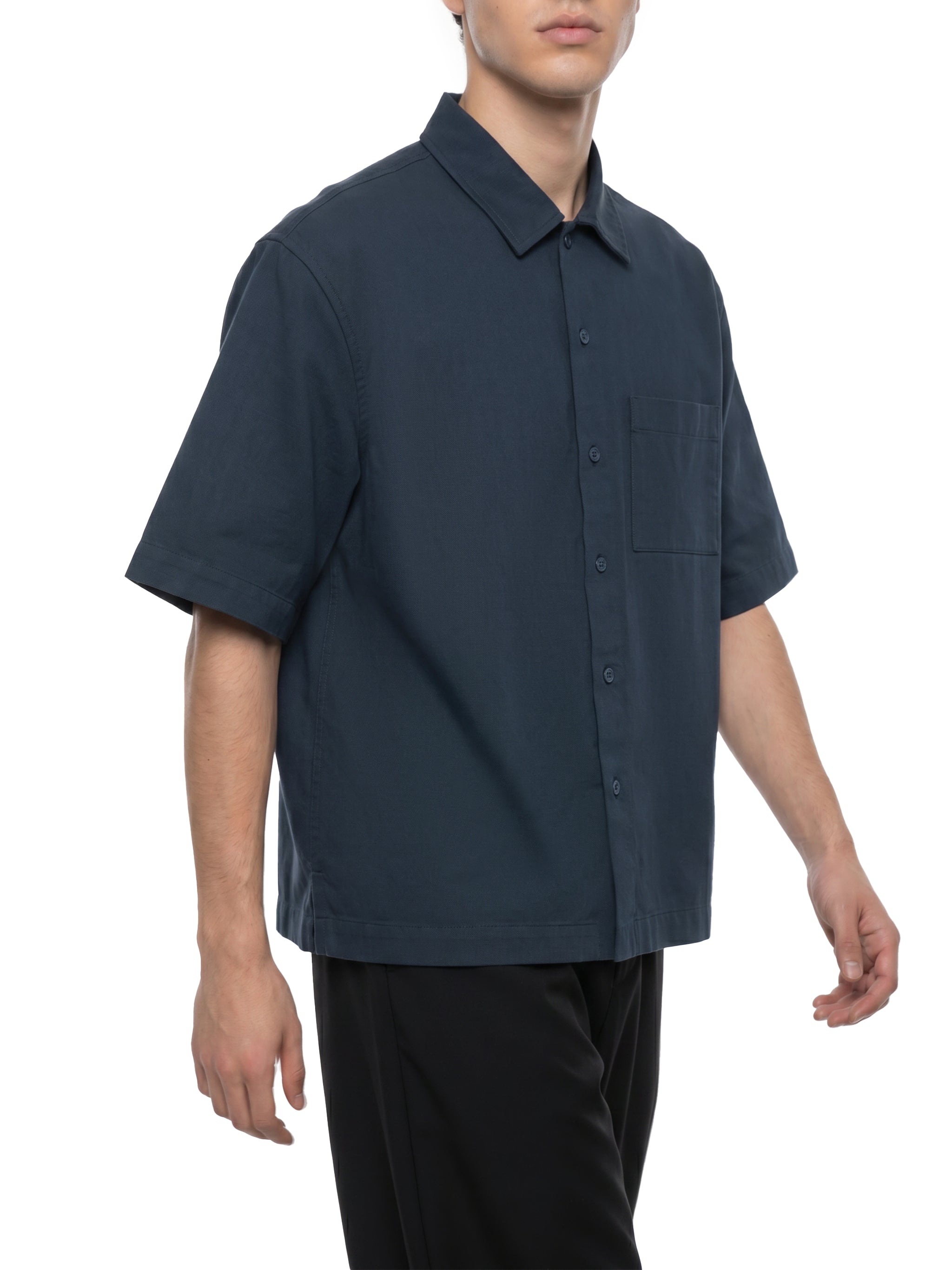 SLOW DAWG Unisex Boxy Patch Pocket Short Sleeve Shirt