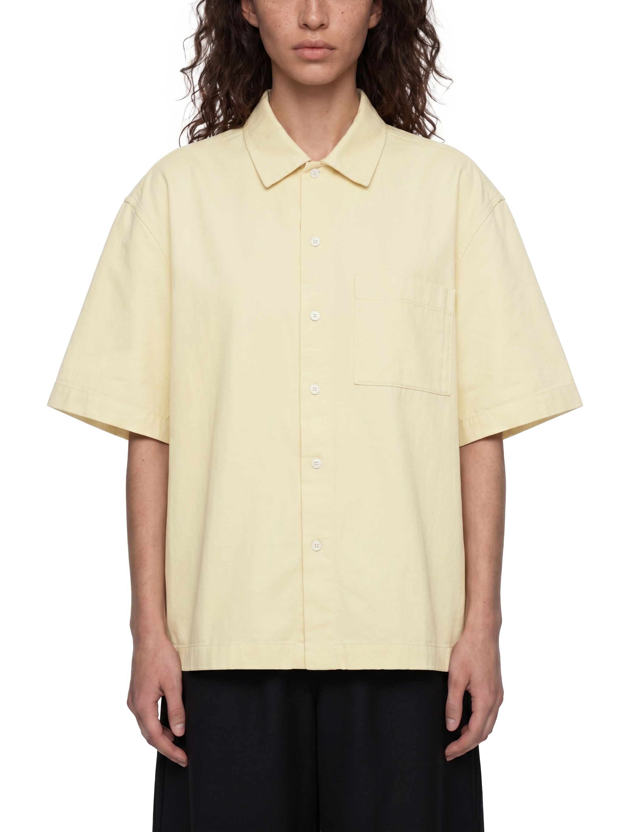 SLOW DAWG Unisex Boxy Patch Pocket Short Sleeve Shirt