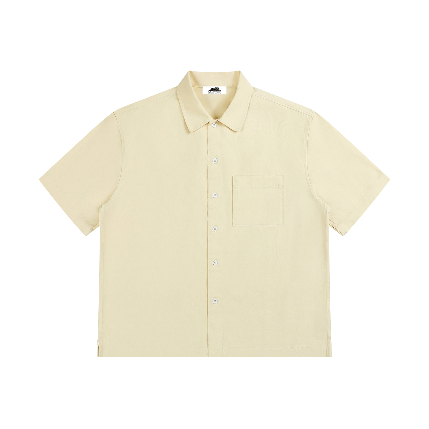 SLOW DAWG Unisex Boxy Patch Pocket Short Sleeve Shirt
