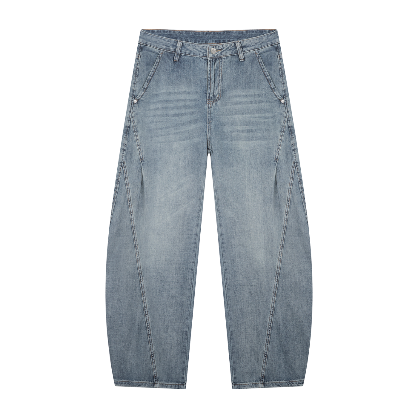 SLOW DAWG Men's Vintage Wash Barrel Leg Jeans