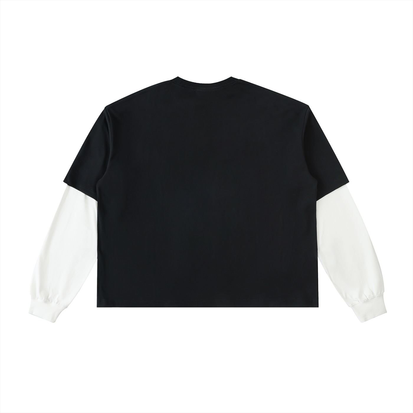 SLOW DAWG Layered Contrast Sleeve Cotton T-Shirt