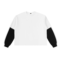 SLOW DAWG Layered Contrast Sleeve Cotton T-Shirt